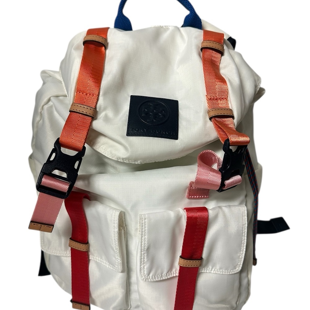 Stylish Tory Burch White Nylon Backpack